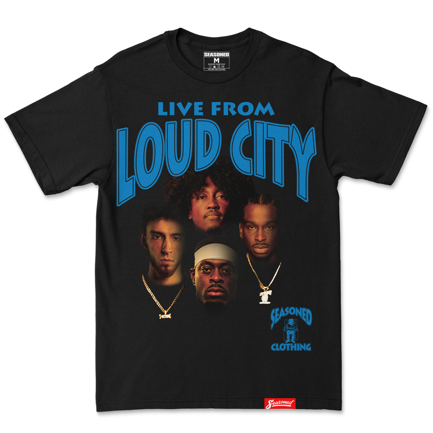 Loud City Tee (Black/Blue)