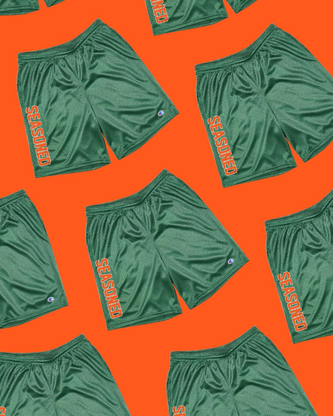 Seasoned Varsity Shorts (Green/Orange)