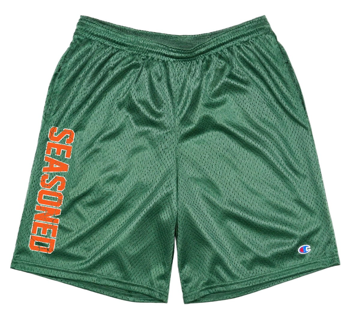 Seasoned Varsity Shorts (Green/Orange)
